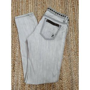 Guess Marciano Black Acid Wash Grommet Straight Leg Denim Jeans Sz. 27